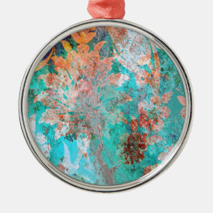 Floral Painting Metal Tree Decoration