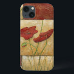 Floral Painting with Visible Brush Strokes iPhone 13 Case<br><div class="desc">The brush strokes are visible in this floral painting by Chariklia Zarris. Two red flowers sit in the middle of the piece with grass on the bottom and a few leaves floating at the top. A whimsical scene that would make a great gift!</div>