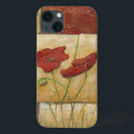Floral Painting with Visible Brush Strokes iPhone 13 Case<br><div class="desc">The brush strokes are visible in this floral painting by Chariklia Zarris. Two red flowers sit in the middle of the piece with grass on the bottom and a few leaves floating at the top. A whimsical scene that would make a great gift!</div>