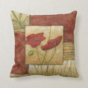 Floral Painting with Visible Brush Strokes Cushion