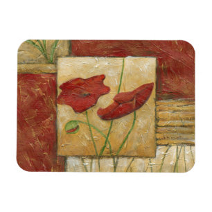 Floral Painting with Visible Brush Strokes Magnet