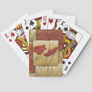 Floral Painting with Visible Brush Strokes Playing Cards