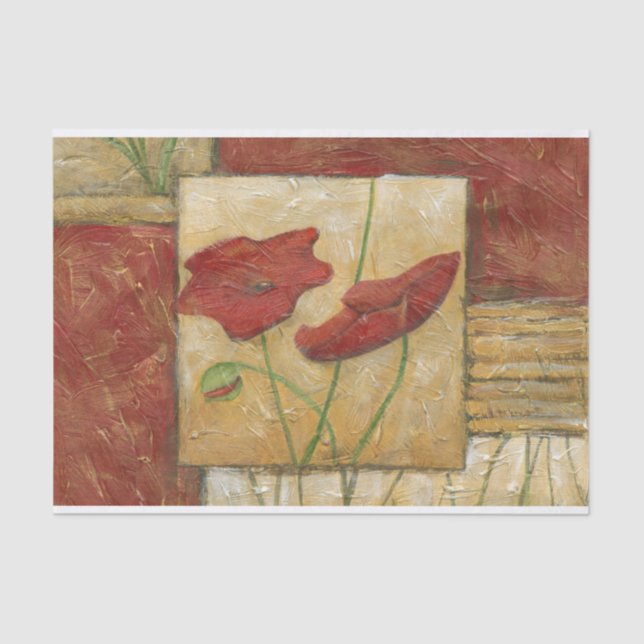 Floral Painting with Visible Brush Strokes Tissue Paper (Front)