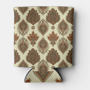 Floral paisley, Asian textile vintage pattern. Can Cooler