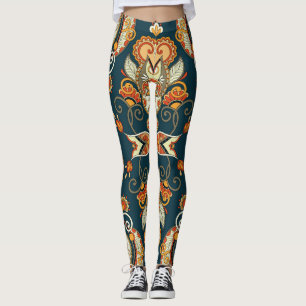 Floral Paisley Bandanna: Traditional Ornament Leggings