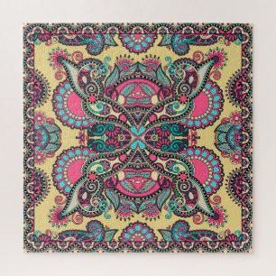 Floral Paisley Bandanna: Traditional Ornamental Jigsaw Puzzle