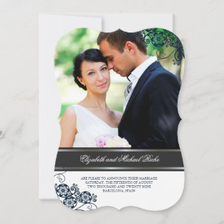 Floral Paisley Boho Vintage Chic Photo Wedding Invitation