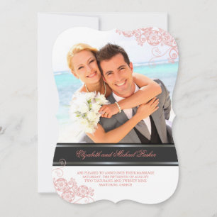 Floral Paisley Boho Vintage Chic Photo Wedding Invitation