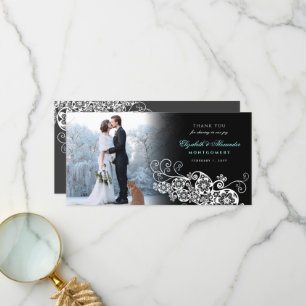 Floral Paisley Boho Wedding Thank You PhotoCard Card
