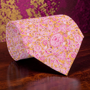 Floral Paisley Pattern Custom Necktie