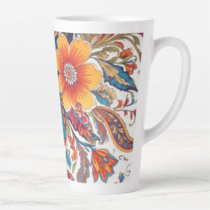Floral Paisley Pattern Latte Mug