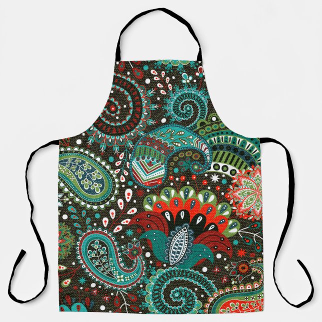 Floral paisley: seamless pattern elements. apron (Front)