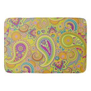 Floral Paisley seamless pattern I + your ideas Bath Mat