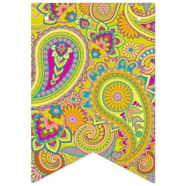 Floral Paisley seamless pattern I + your ideas Bunting (First Flag)