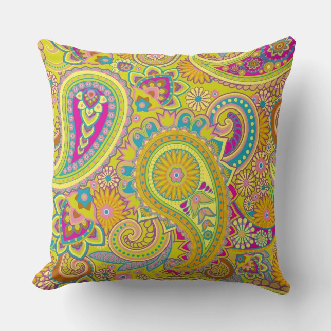 Floral Paisley seamless pattern I + your ideas Cushion (Front)