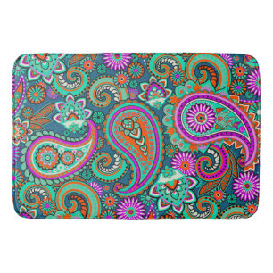 Floral Paisley seamless pattern II + your ideas Bath Mat