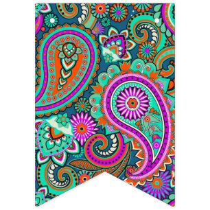 Floral Paisley seamless pattern II + your ideas Bunting