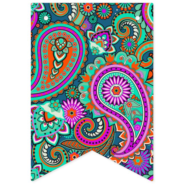 Floral Paisley seamless pattern II + your ideas Bunting (First Flag)
