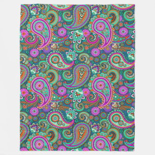 Floral Paisley seamless pattern II + your ideas Fleece Blanket
