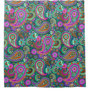 Floral Paisley seamless pattern II + your ideas Shower Curtain