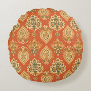 Floral paisley seamless pattern. illustration in A Round Cushion