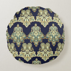 Floral paisley seamless pattern. illustration in A Round Cushion