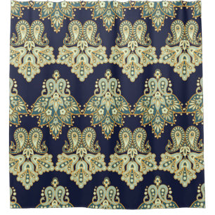 Floral paisley seamless pattern. illustration in A Shower Curtain