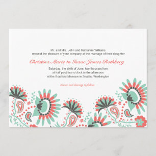 Floral Paisley Wedding Invitation