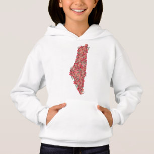 Floral Palestine map art-freedom for palestinians 