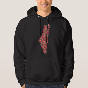 Floral Palestine map art-freedom for palestinians  Hoodie
