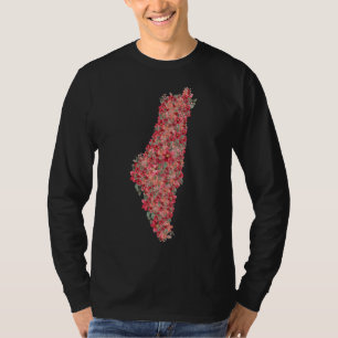 Floral Palestine map art-freedom for palestinians  T-Shirt