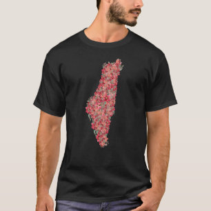Floral Palestine map art-freedom for palestinians  T-Shirt