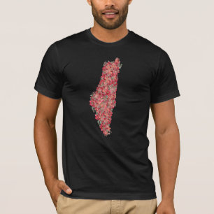 Floral Palestine map art-freedom for palestinians  T-Shirt