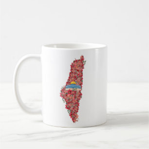 Floral Palestine map Dome of Rock al quads Gift  Coffee Mug