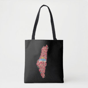Floral Palestine map Dome of Rock al quads Gift  Tote Bag
