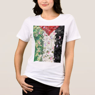 Floral Palestine Map - Free Palestine Map T-shirt  Tri-Blend Shirt