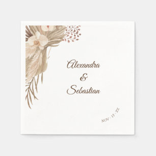 Floral Pampa Grass Wedding Napkins