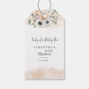 Floral Pampas Grass Modern Girl Baby Shower Gift Tags