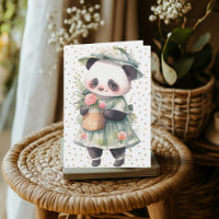 Floral Panda Birthday Card