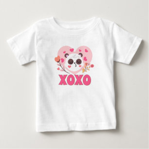 Floral Panda Hugs and Kisses Baby T-Shirt