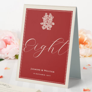 Floral Paper Cut Double Happiness Chinese Wedding