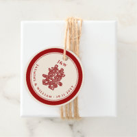 Floral Paper Cut Double Happiness Chinese Wedding