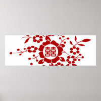 Floral Paper Cuts - White Double Happiness