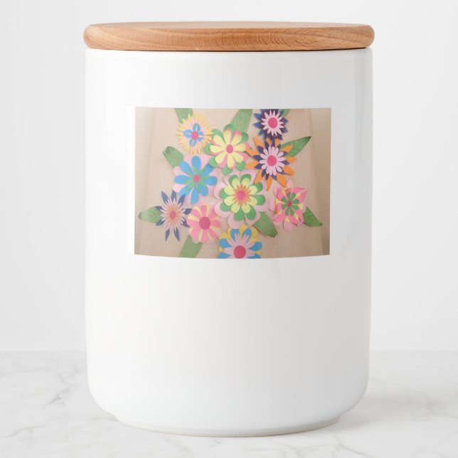 Floral paper-cutting food label (Front)