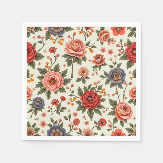floral paper napkins (Front)