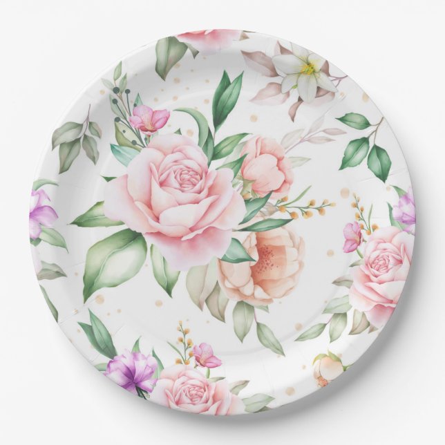 Floral Paper Plate (Front)
