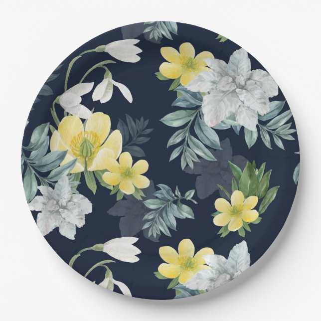 Floral Paper Plate (Front)