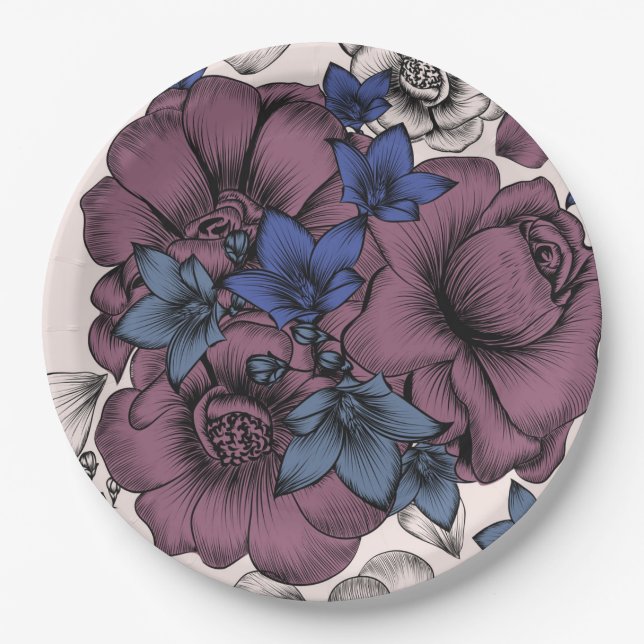 Floral Paper Plate (Front)