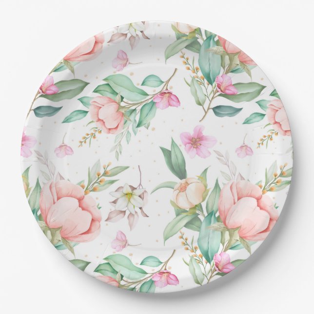 Floral Paper Plate (Front)