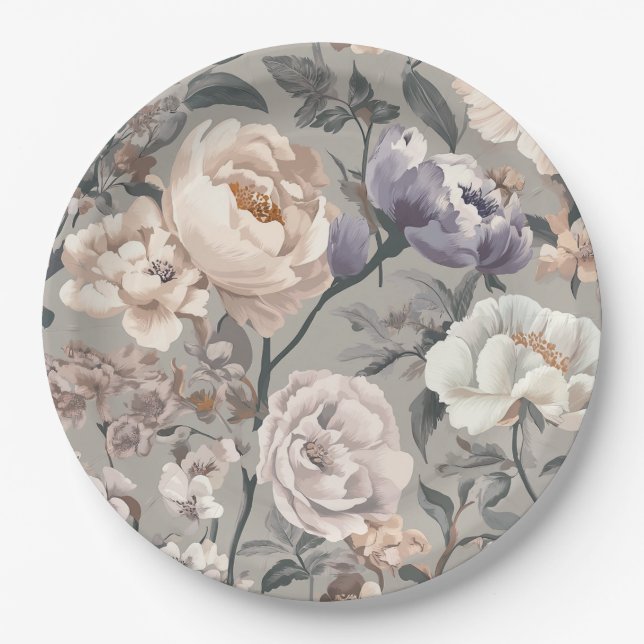 Floral Paper Plate (Front)